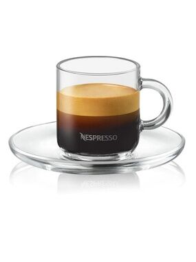 NESPRESSO VERTUO GLASS Espresso Cup & Saucer 2.71 FL OZ - 80ml